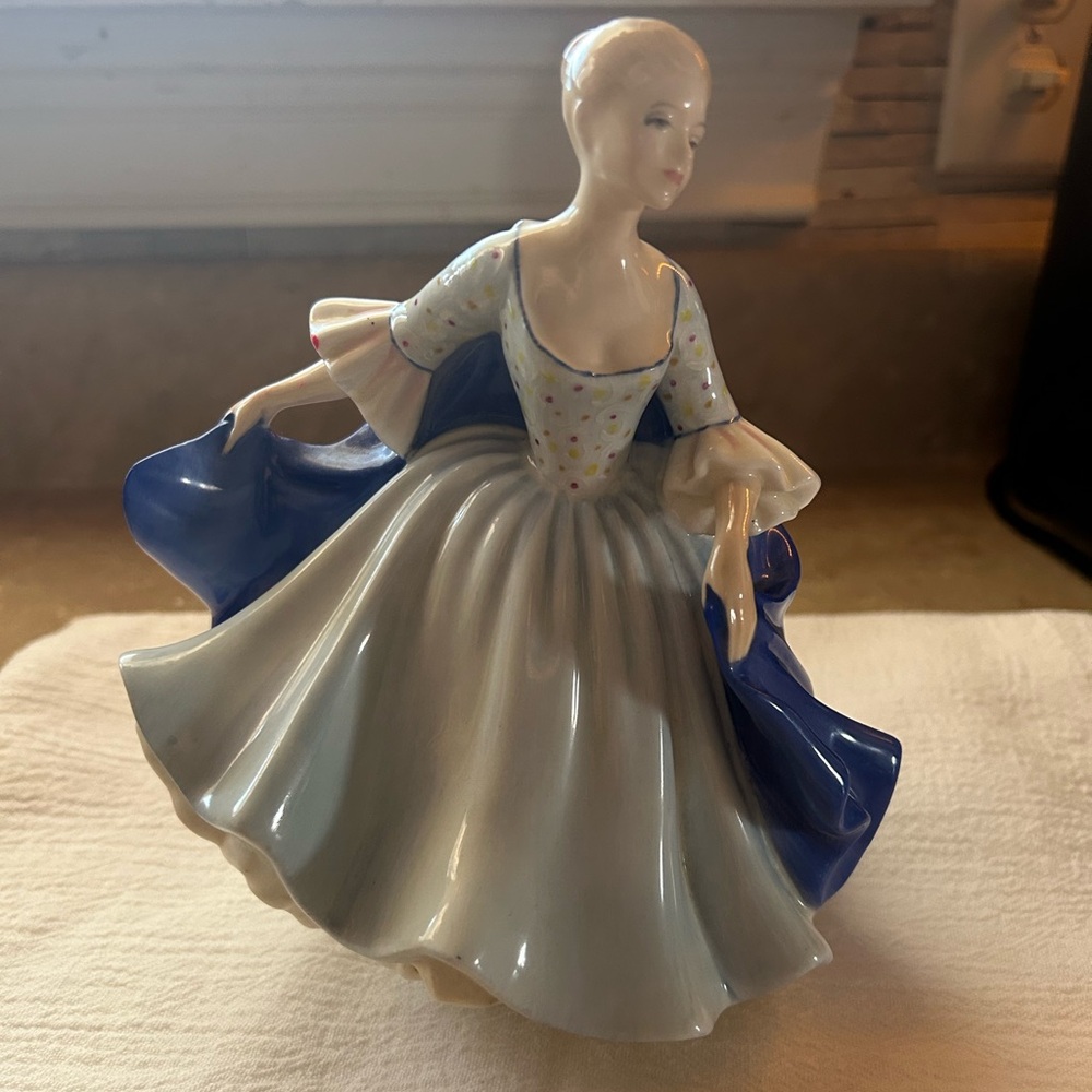 Royal Doulton Dulcie Figurine with Blue Accents